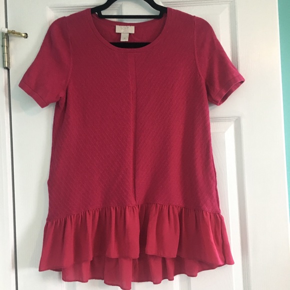 Hot pink peplum blouse - Picture 2 of 2